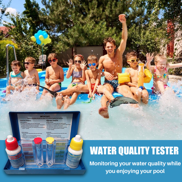 Vattenkvalitetstestare Cl/PH Value Kit för hemmapool Vattenkemitestsats Enkel analys av poolvattenkvalitet