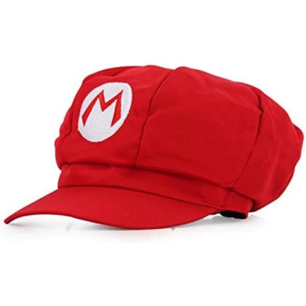 Super Mario-hattu - Lapset sopivat karnevaaliin ja cosplayhin - Klassinen hattu - punainen 52 - 54 cm