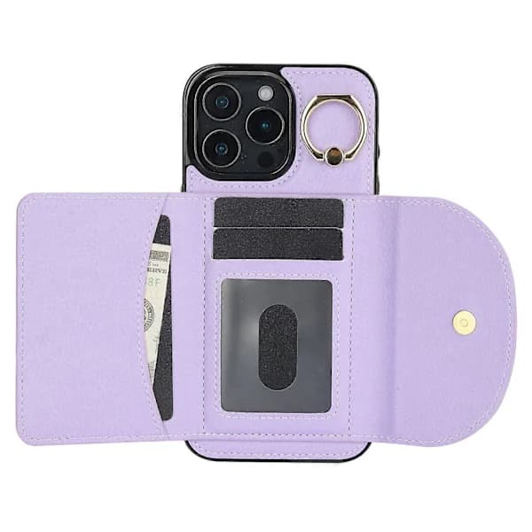 Etui til iPhone 16 Pro Max RFID Pung Stativ Læder+TPU Telefonetui