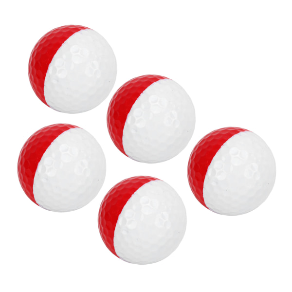 5 stk Golf Sports Træningsbolde 2 Farve Golf Putting Practice Ball Sæt Dobbelt Layer Golf Gavebold til Home Hotel Rød og hvid