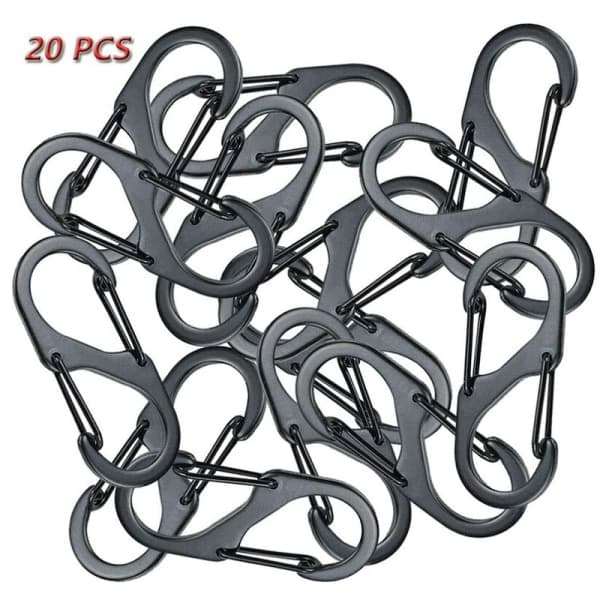 20 stk. Mini S-formede karabinhager i aluminiumslegering