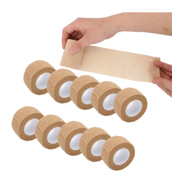 10 stk Selvklæbende bandage Sårbandage Selvklæbende elastisk bandage Sports Fast åndbar bandage 2,5x450 cm