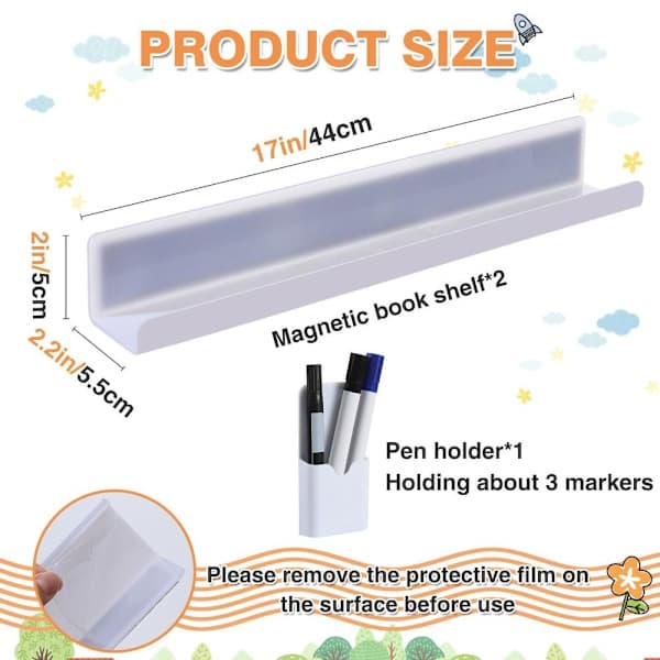 Whiteboard Magnetisk bokhylle Bokhylle VIT Hvit