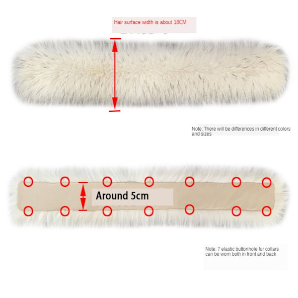 Dunjacka Pälskrage Stripe Faux Collar GRÅ 75CM 75CM grå