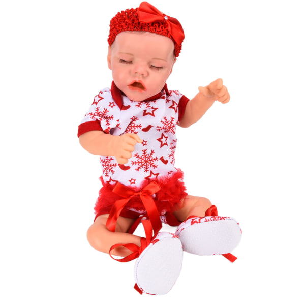 Reborn spedbarnsdukke 18 tommers nyfødt babydukke med klær tåteflaske Gavesamling for barn