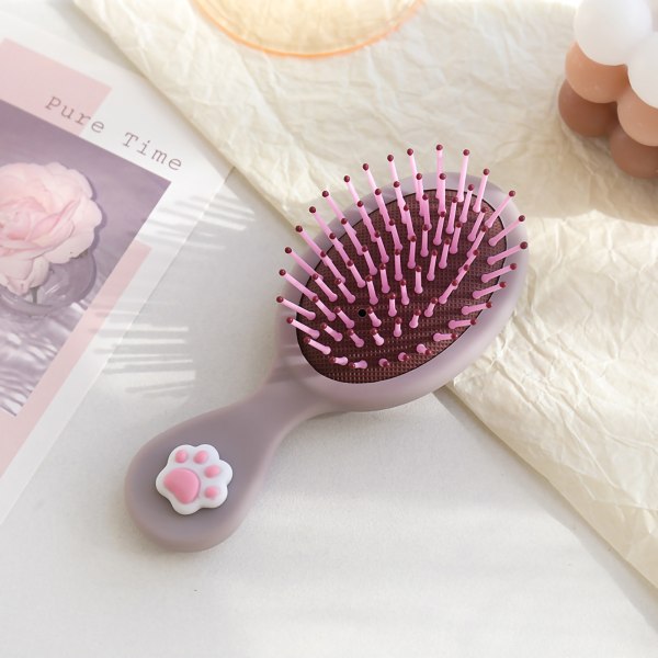 Detangler Brush Professional Small Paddle Detangler Brush Kam til langt tykt tyndt krøllet hår Lilla klo