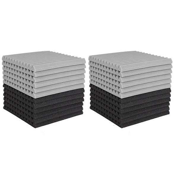 12 stk. Akustisk Skumplade, Studio Wedge Flise, Akustisk Skum 2,5X30X30cm.pa