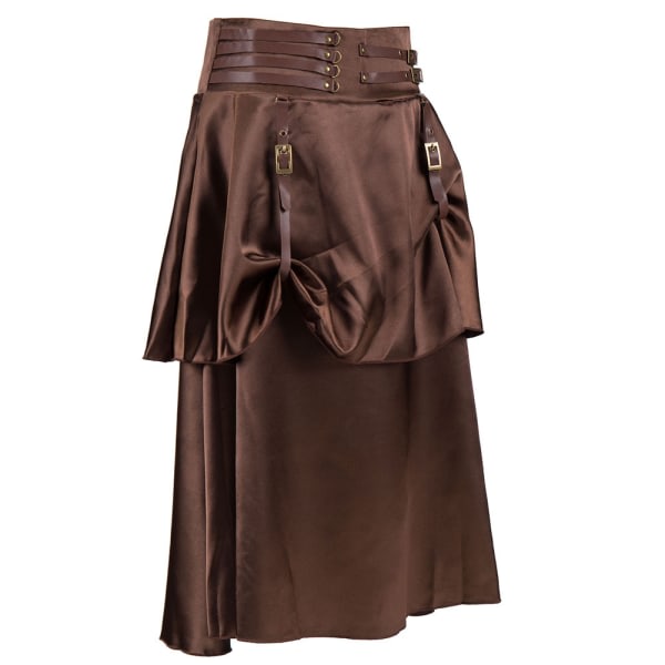 Renässanskjol for kvinder, knälång, med spänne och rem, gotisk kjol, lång kjol, jumpsuit-xxl