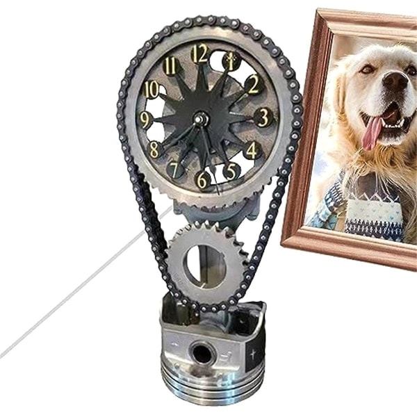 Roterende tandhjulsur Industrielt Steampunk Vintage Retro Boligindretning Ur, bevægeligt tandhjulsur, metal Edi_paris