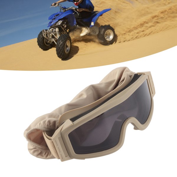 Desert Locust Goggles Desert Locust-briller Vindtætte, sandtætte udendørsbriller med 2 objektiv Khaki