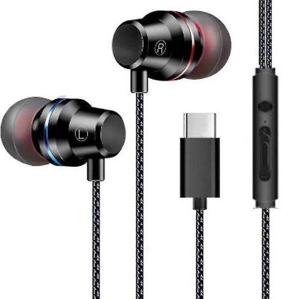 Hörlurar Typ-c In-ear Usb-c hörlurar Trådbundna headset med mikrofonhörlurar