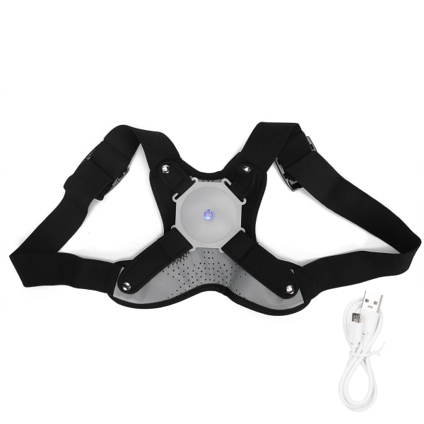 Posture Corrector Trainer med sensor Vibrationspåmindelse Rygbøjle StraightenerM Sort