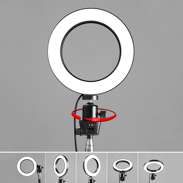 6\" LED-ringlys Dimbar USB 5500K Fyldningslys