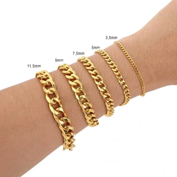 Panserkæde Armbånd Guldkæde 11,5mm—pa