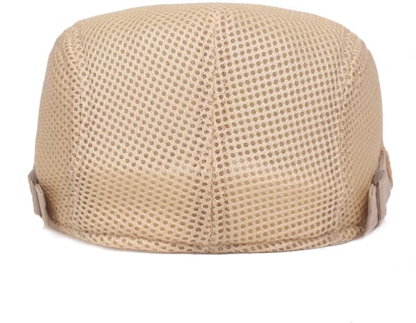 Herre sommer flat cap, pustende mesh, justerbar 55-60 cm, solskjerm for golf, turgåing og reise, mørkegrå
