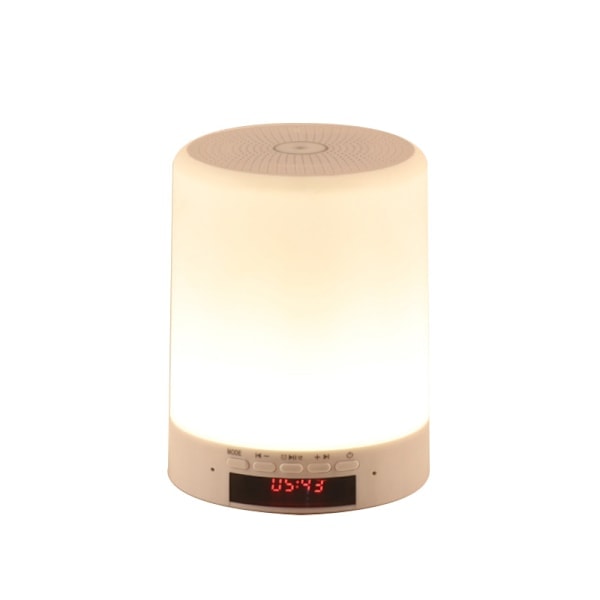 Paris Bluetooth-högtalare LED-lampa, 3 beröringsdimningslägen och 7 färgers väckarklocka