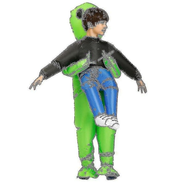 Grön utomjording som bär mänsklig dräkt Oppblåsbar Rolig Blow Up Suit Cosplay for høy kvalitet Vuxen