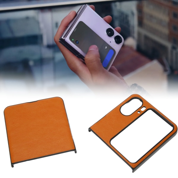 Foldbare skærmtelefonetui Trendy Komfortabelt telefonbeskyttelsescover til Oppo Find N2 Flip Brown