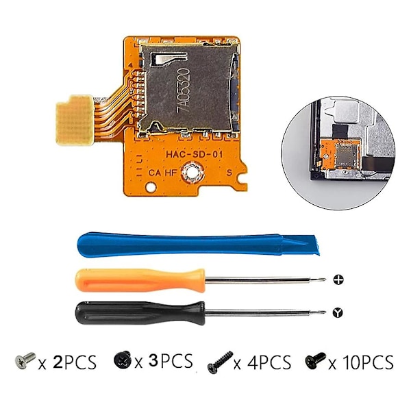 Micro-SD-kortplatsbyte Reparationskit Reparationsdelar för Nintendo Switch Ns Tf SD-kortplats