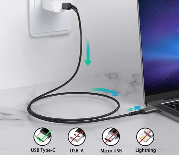 USB-C - USB-C -kaapeli 5A/20V PD 100W Musta 2 m—pa