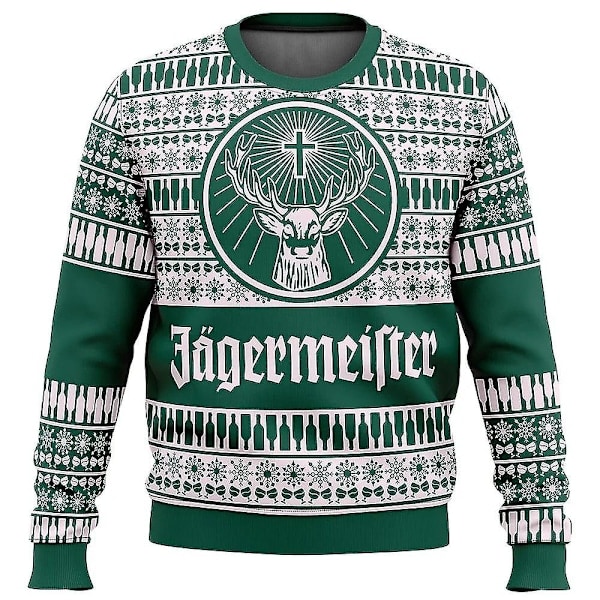 Jagermeister Ful Joulun Neulepaita Miesten 3D-Hupullinen Paita 3 3 XS 3 XS