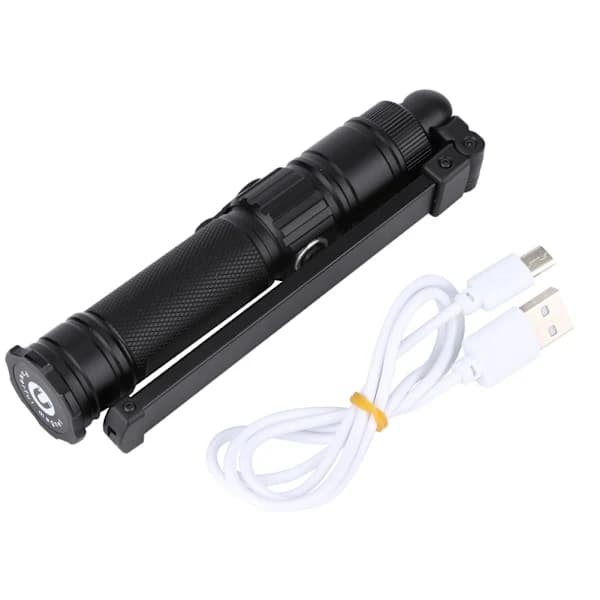 USB-genopladelig LED-arbejdslampe i aluminiumslegering med stærk magnet og foldbart design