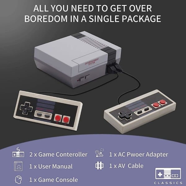 Klassisk retro spillkonsoll Mini-videokonsoller Spill med 620 spill - Av-utgang (EU-kontakt)