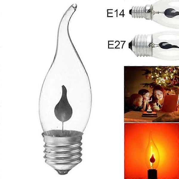 3W 220V E14/E27 LED Simuloitu Välkkyvä Liekkivalo Koristelamppu JIKAIX 2 E14