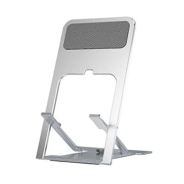 Stasjonær Mobiltelefonholder Stativ Multi-Vinkel Sammenleggbar Mini Telefonholder Hul Plastik Tablettstativ For IPhone IPad Silver