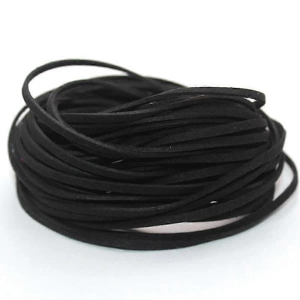 5 stk DIY Armbånd Tråd Snor Læder 3mm 1M Ruskind Smykker sort sort