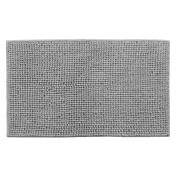 Paris Badrumsmatta 40x60cm, supermjuk absorberande Chenille badrumsmatta, gummibaksida snabbtorkande, badrumsgolv grå