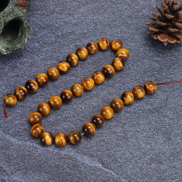 Natursten tigerøje runde perler DIY smykker armbånd værktøjstilbehør 12 mm 32 stk perler