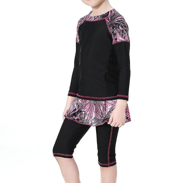 Barn Flickor Islamiska Muslim Modest Badkläder Svart 11-12 År