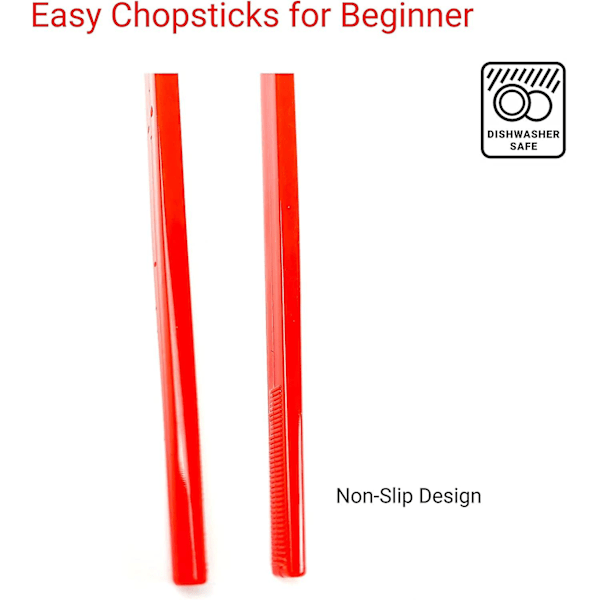 Reusable Plastic Training Chopsticks Interlinked for Adults and Kids Black 2 Pairs