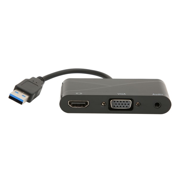 USB -HD-multimedialiitäntä 2 in 1 musta 1080P 60HZ 5Gbps USB 3.0 - VGA-sovitin kokousviihdettä varten