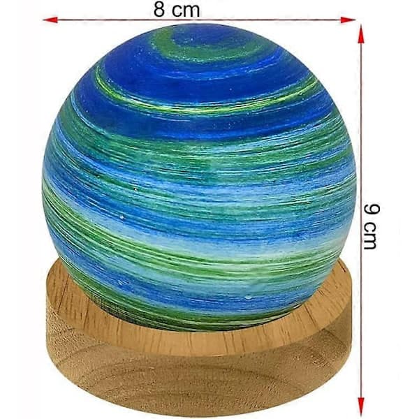 Paris_Stemningsbelysning, LED-bordlamper, 3D-planetglaskugle natlamper