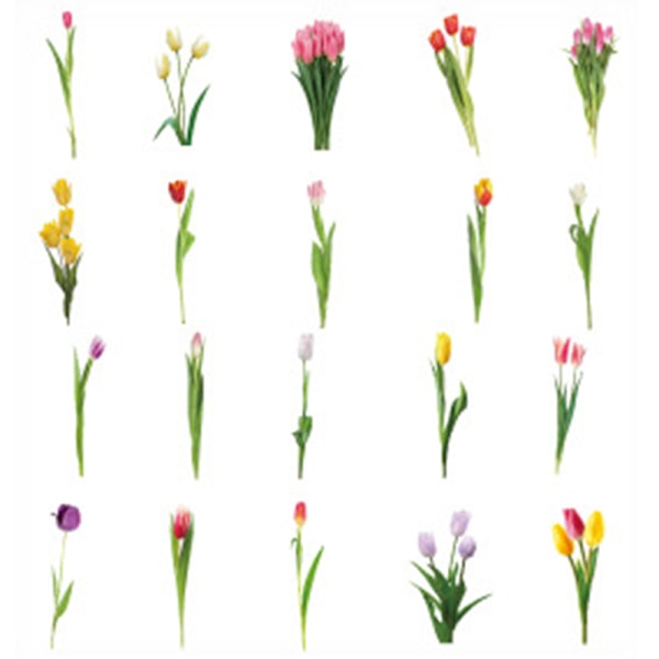 40 stk. Simuleringsblomster Scrapbooking Sticker Pack Plants Series d