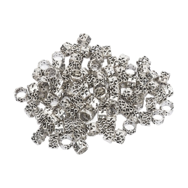100 st metall skäggpärlor S form uråldrig silver dreadlock dekoration pärla för hår flätning DIY smycken