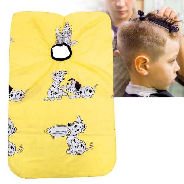 Børn tegneseriefrisørforklæde Frisørbutik Sød hårklippefarvningskjole Cape (gul)
