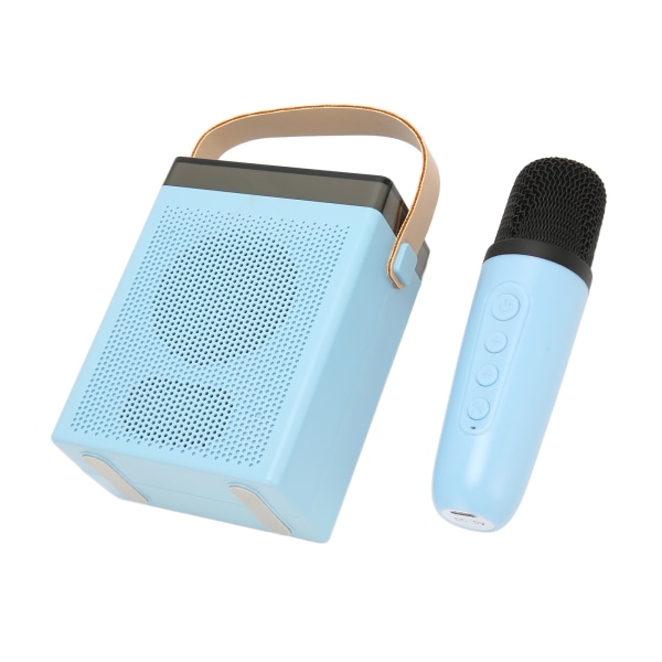 Karaokemaskin Multifunktion RGB-belysning Bärbar Bluetooth högtalare med 2 trådlösa mikrofoner för vuxna och barn Blå