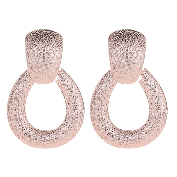 Personliga kvinnor runda geometriska örhängen Eleganta örhängen Smycken dekoration (rosa guld)