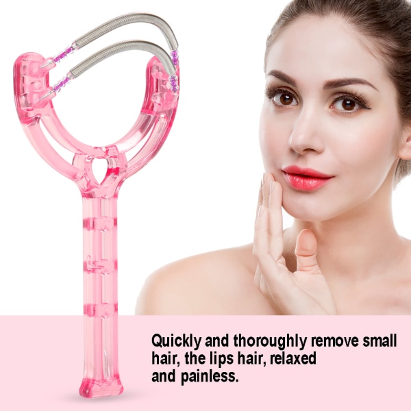 Bærbare ansiktslepper Fjerning av hårepilator Plastfjærenhet Skjønnhetsverktøy (rosa)