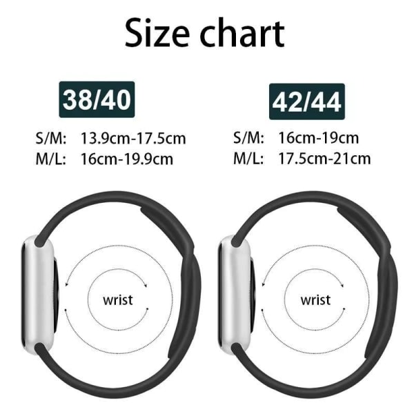 Apple Watch kompatibel port Armband ilikon VART/RÖD 42/44/45 Svart Röd 42/44/45MM Large