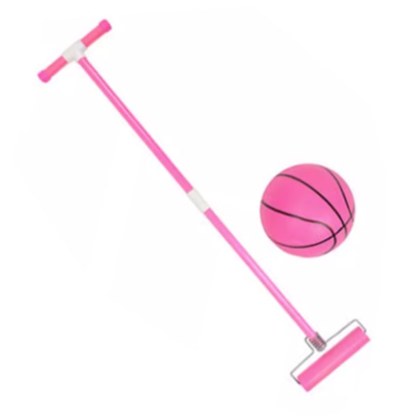 Kids Ball Roller Toy Set Sport Training Outdoor Interactive Drag Ball Toy for Children Pink