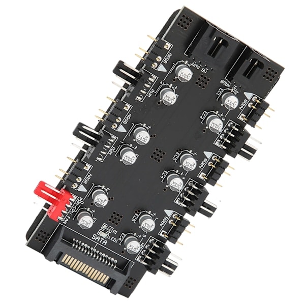 6-vejs splitterhub 4PIN PWM hastighedsregulering 3PIN ARGB lysstyring udvidelseskort SATA-interface