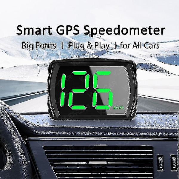 Den nyeste GPS Hud Digital Hastighetsmåler Plug And Play Alle Biler Store Skrifttegn Kmh Mph Biltilbehør