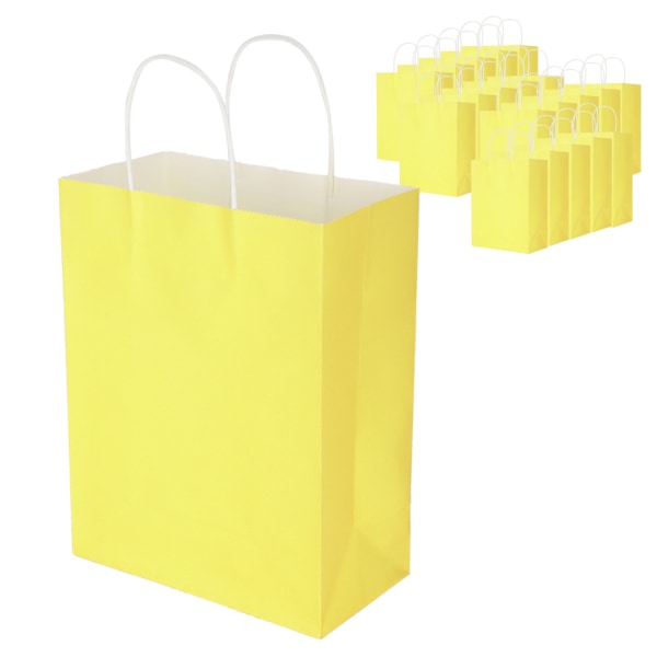 Ympäristöystävällinen kannettava voimapaperikassikauppa Vaatepakkaus Lahjakassi (M 21 x 11 x 27,5 cm) Keltainen