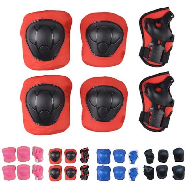 Skyddsset för barn - 6 delar - knä, armbåge, handled - unisex
