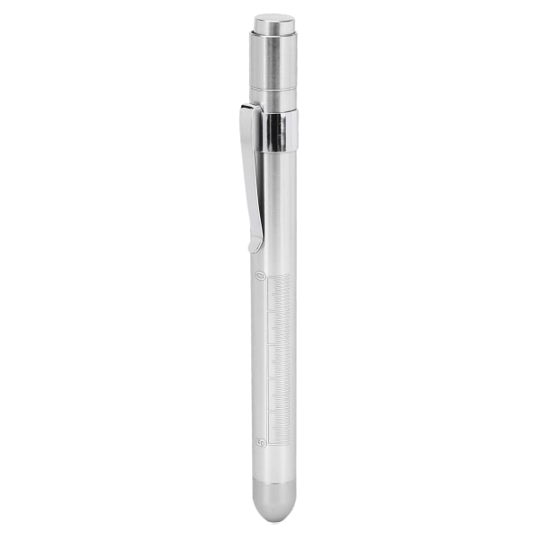Penlys til sygeplejersker Clip hvidt lys konveks hoved genanvendelig lommestørrelse LED pen lommelygte sølv