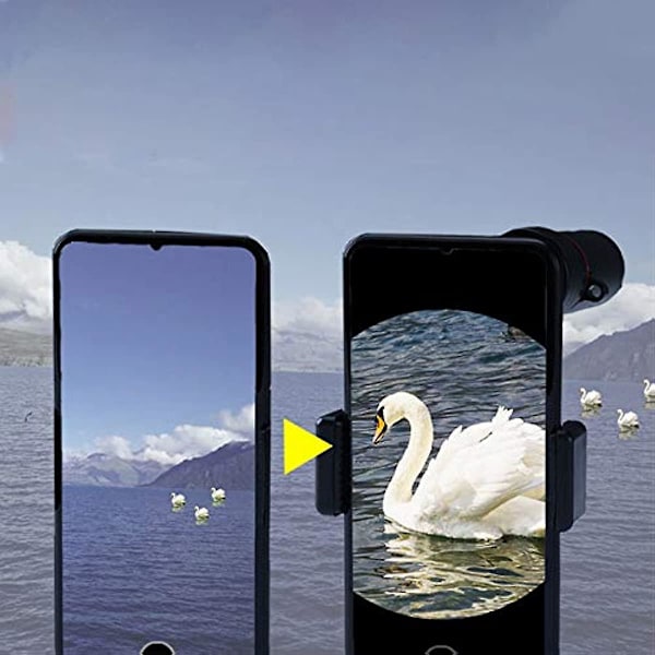 100x24 Högdefinitions Kompakt Mini Monokulärt Teleskop Smartphonehållare för Fågelskådning, Jakt, Camping, Vilda Djur